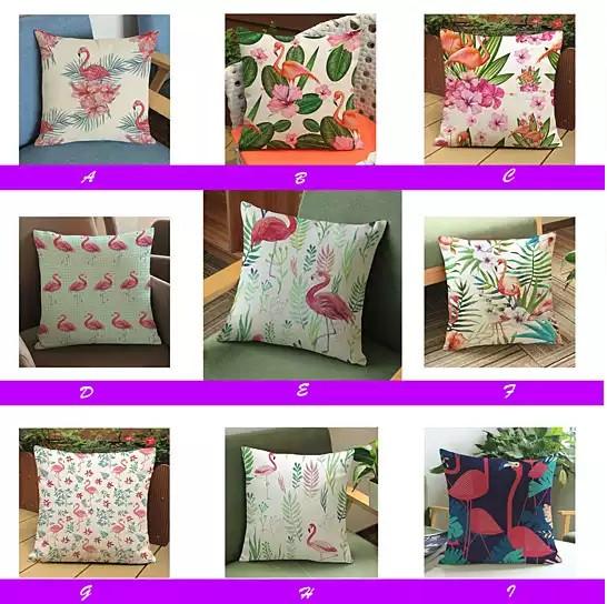 Tropical Flamingo Pillow Cover Set | Vibrant Boho Cushion Design